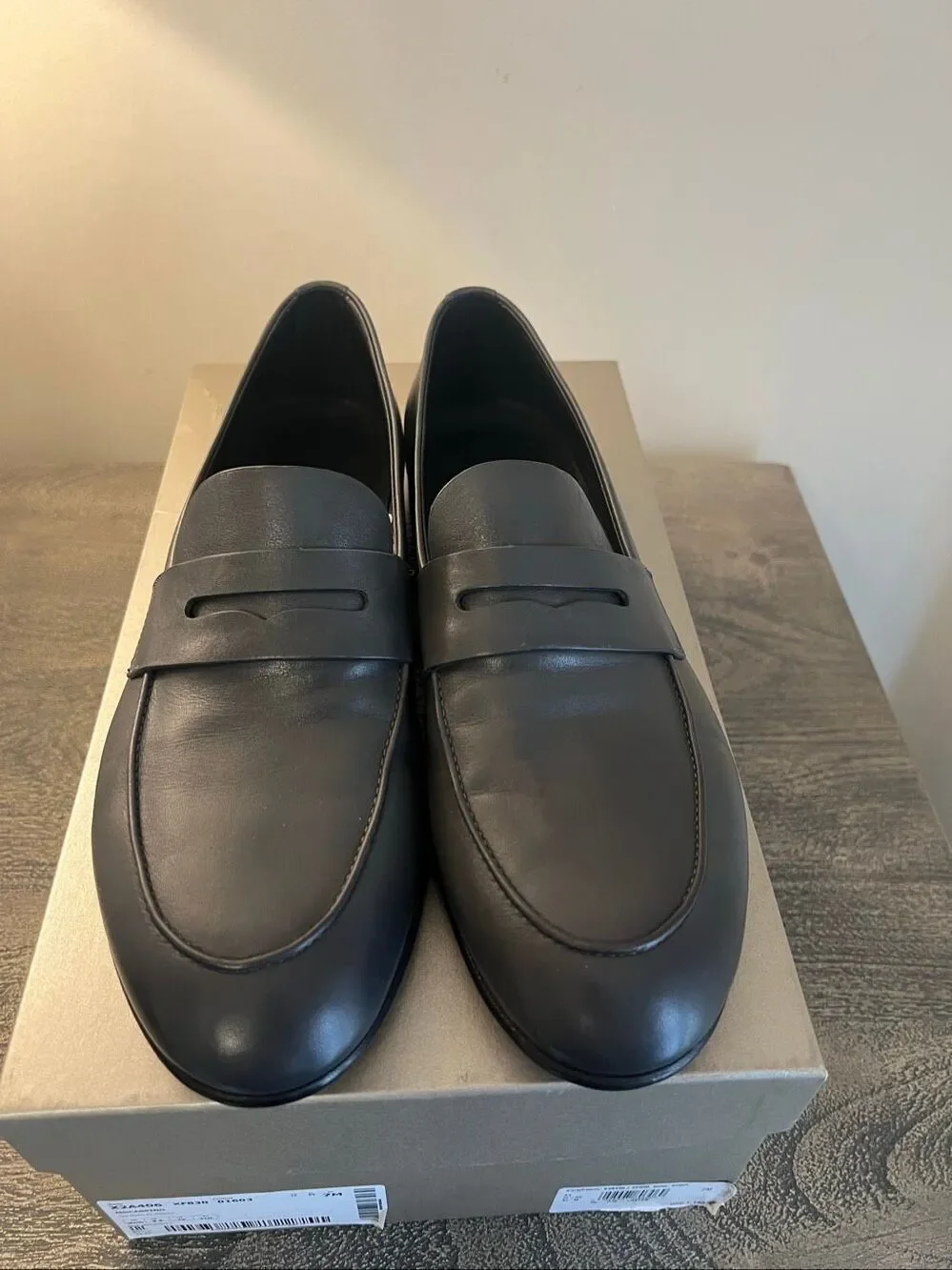 Giorgio Armani Leather Penny Loafers Size 8.5 - New